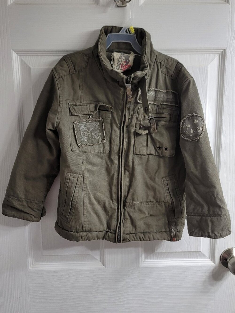 #869 FREE W PURCHASE Dud Skin Ride It Zip Up Jacket sz 4 - 5